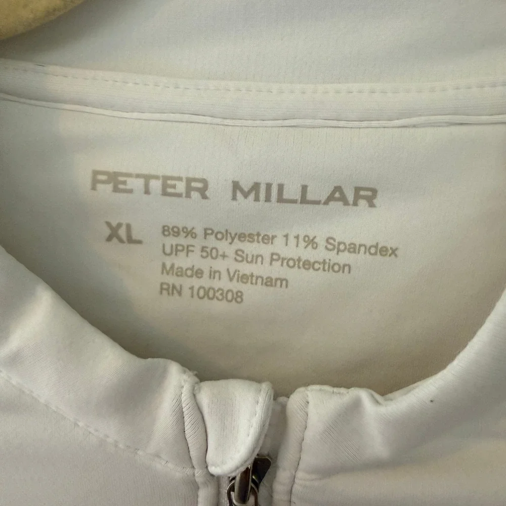 Peter Millar TCU Horned Frogs Full Zip Performance Jacket White XL UPF 50+
